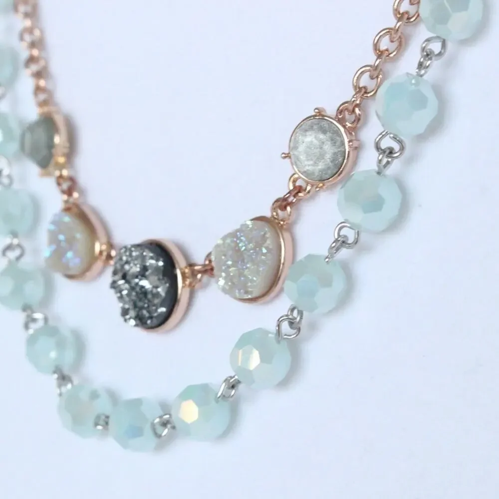 NEW Necklace Double Strand Rough Cut
